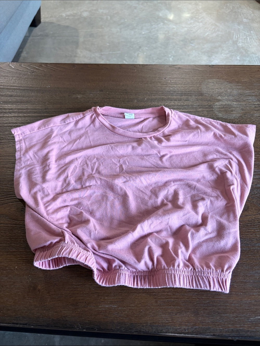 SHEIN Dusty Pink Elastic-Hem Crop Top